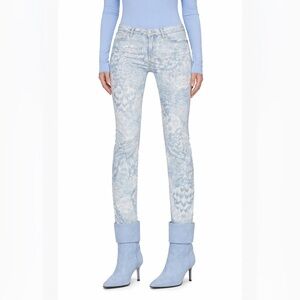 NWT S.Y.L.K. Peacock Pattern Skinny Cotton Pants🦚